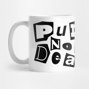 "Rebellious Spirit: Punk's Not Dead" Retro Newspaper Cutout Tee Mug